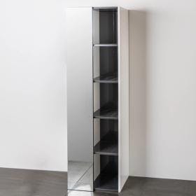Tower 500 - Custom Open Shelf - 1 Full Mirror - Gunmetal / White