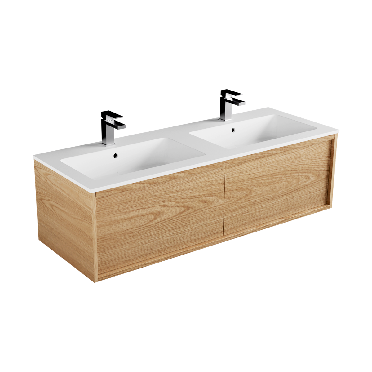 Strato Marmo 1400 2 Drawer Side by Side Double Basin Wall Hung Vanity