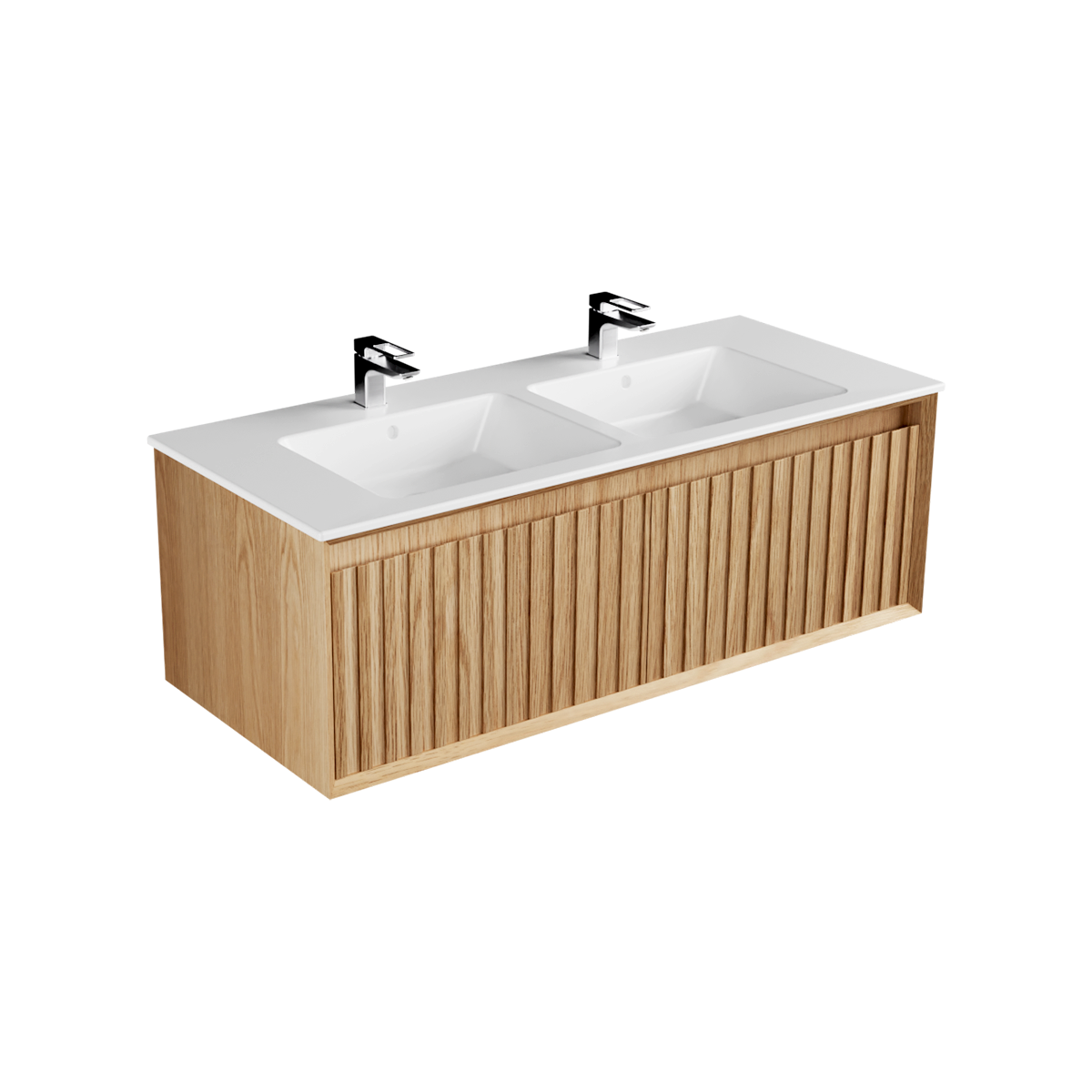 Plato Ambre 1210 2 Drawer Side by Side Double Basin Wall Hung Vanity