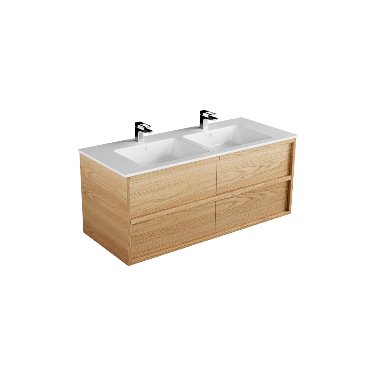 Strato Ambre 1210 3 Drawers Left Hand Double Basin Wall Hung Vanity