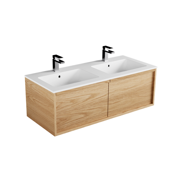 1200 - 2 Drawers - Side by Side - Double Basin - Wall Hung