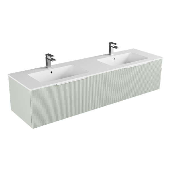 1800 - 2 Drawer - Side by Side - Double Basin - Wall Hung