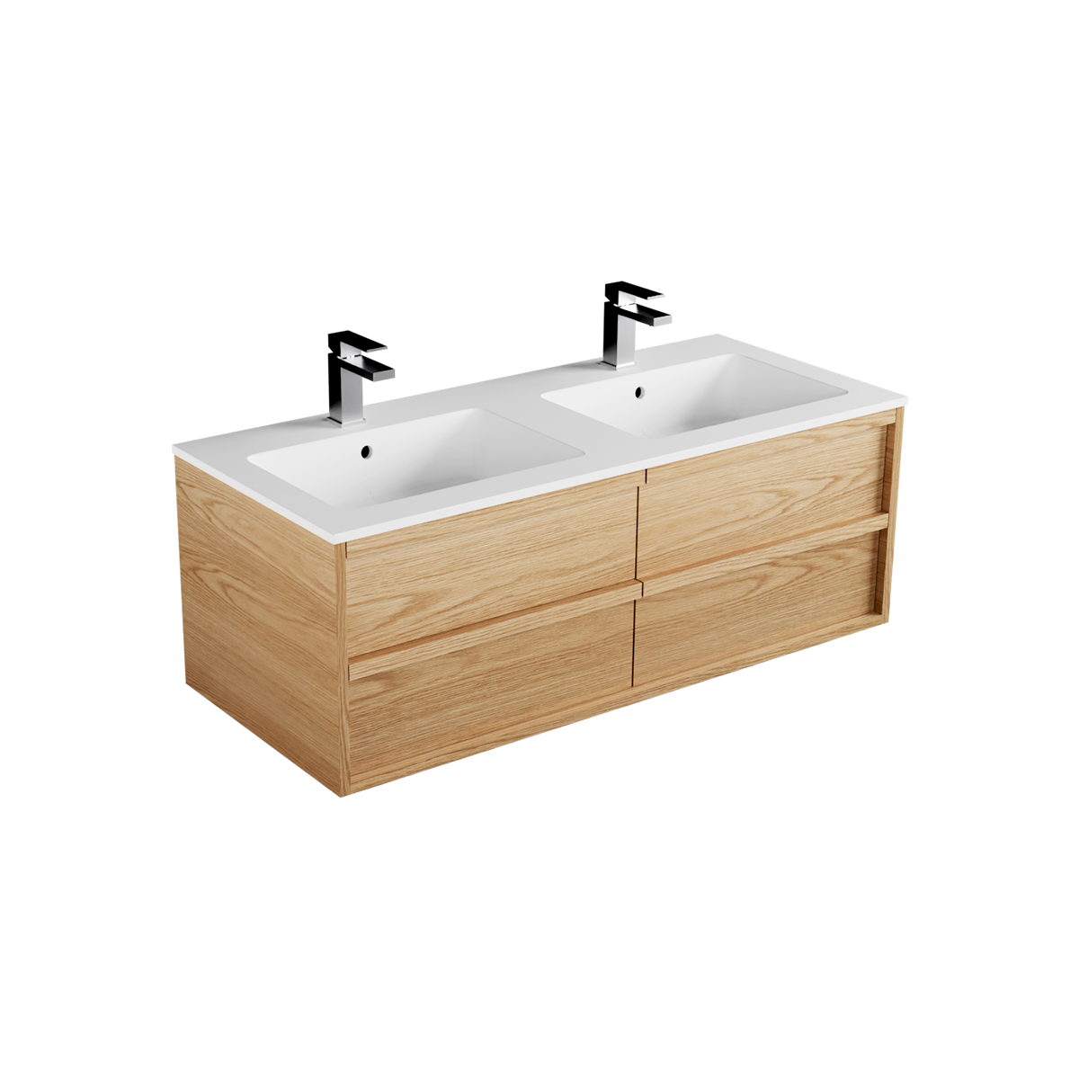 Strato Marmo 1200 3 Drawers Right Hand Double Basin Wall Hung Vanity