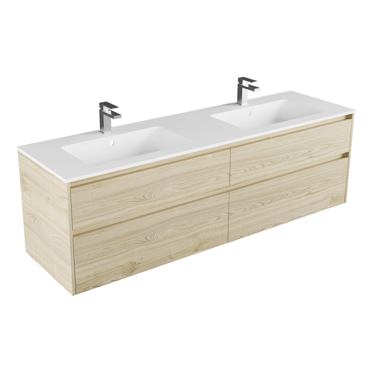 Milan Marmo 1800 4 Drawer Double Basin Wall Hung Vanity