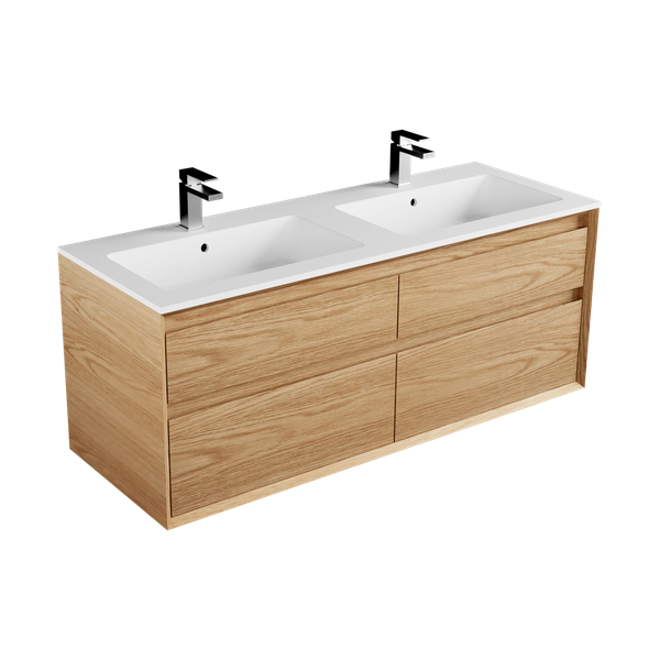 1400 - 4 Drawers - Double Basin - Wall Hung