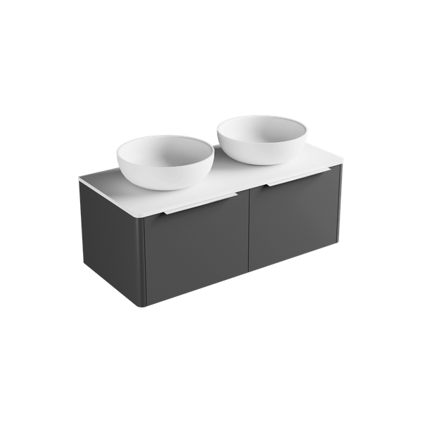 1200 - 2 Drawers - Side by Side - Double Basin - Wall Hung