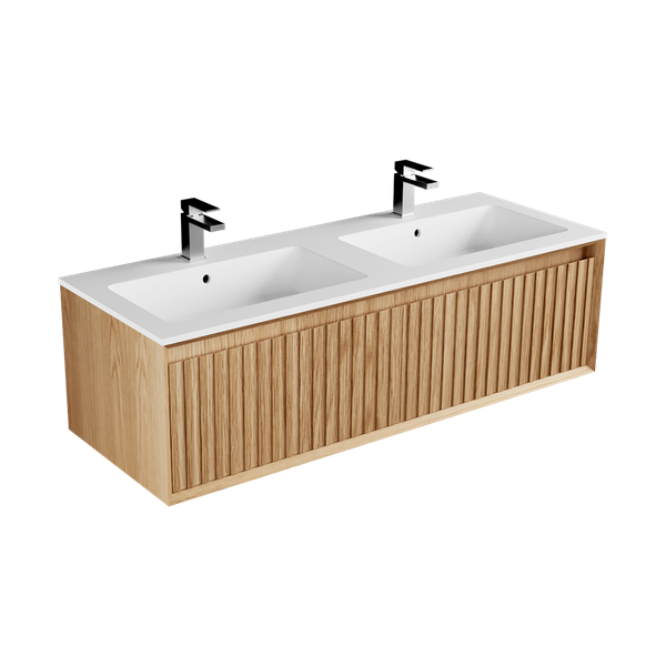 1400 - 2 Drawers - Side by Side - Double Basin - Wall Hung