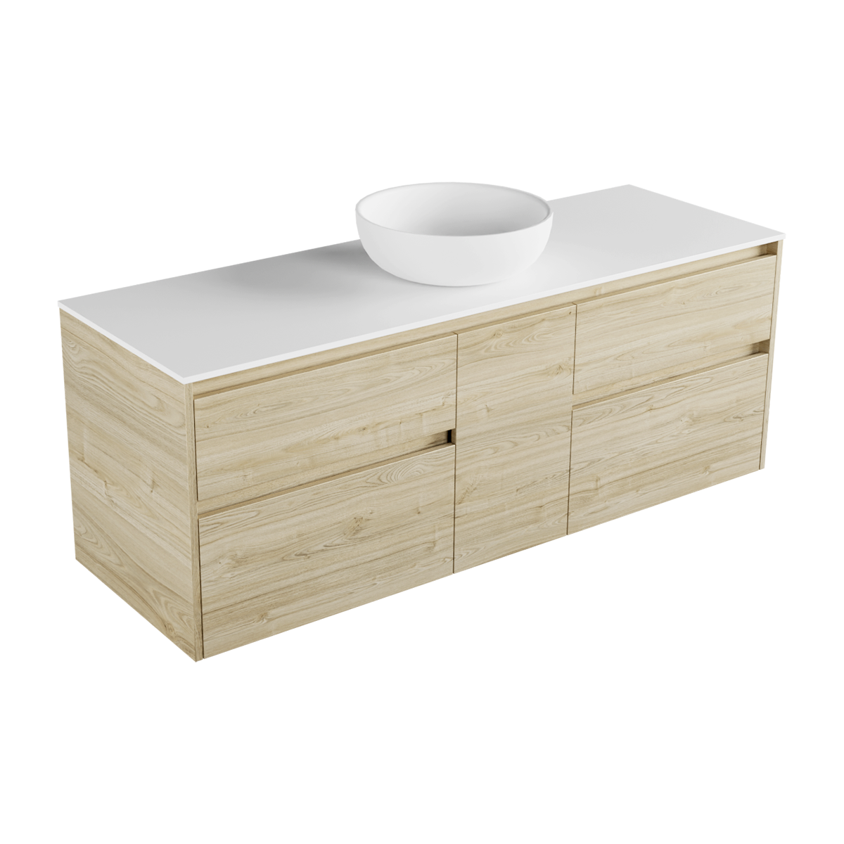 Milan Largo 1500 4 Drawer 1 Door Wall Hung Vanity