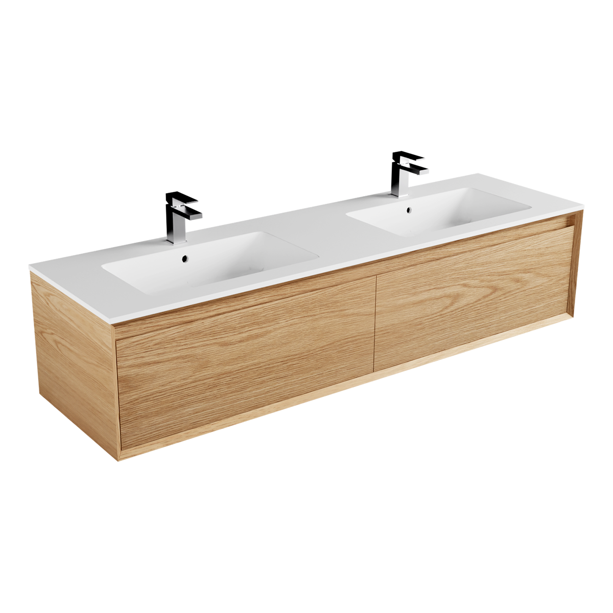 Edge Marmo 1800 2 Drawer Side by Side Double Basin Wall Hung Vanity