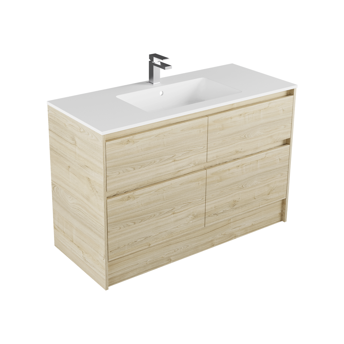 Milan Marmo 1200 4 Drawer Single Basin Floor Standing Vanity