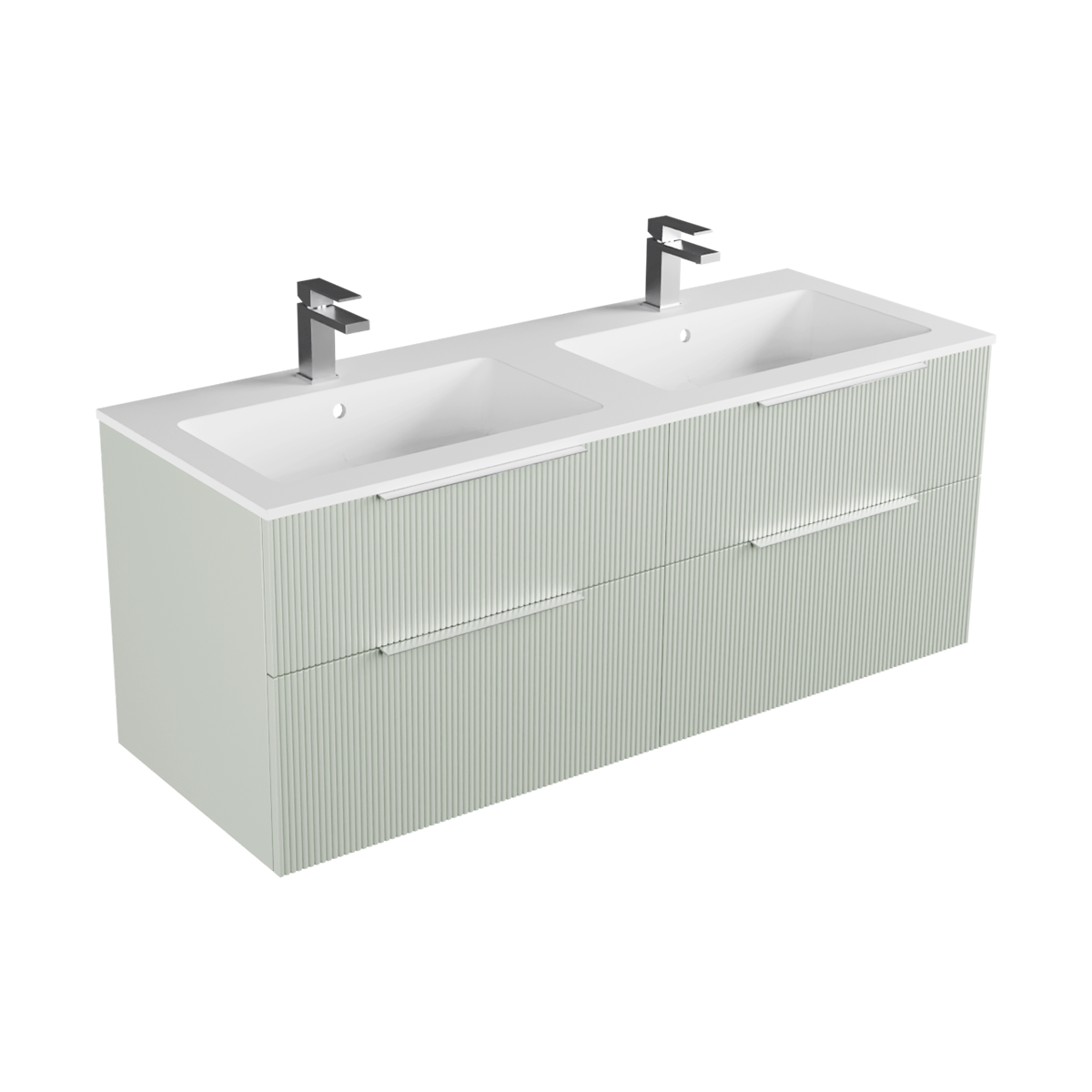 Stilo Marmo 1400 4 Drawer Double Basin Wall Hung Vanity