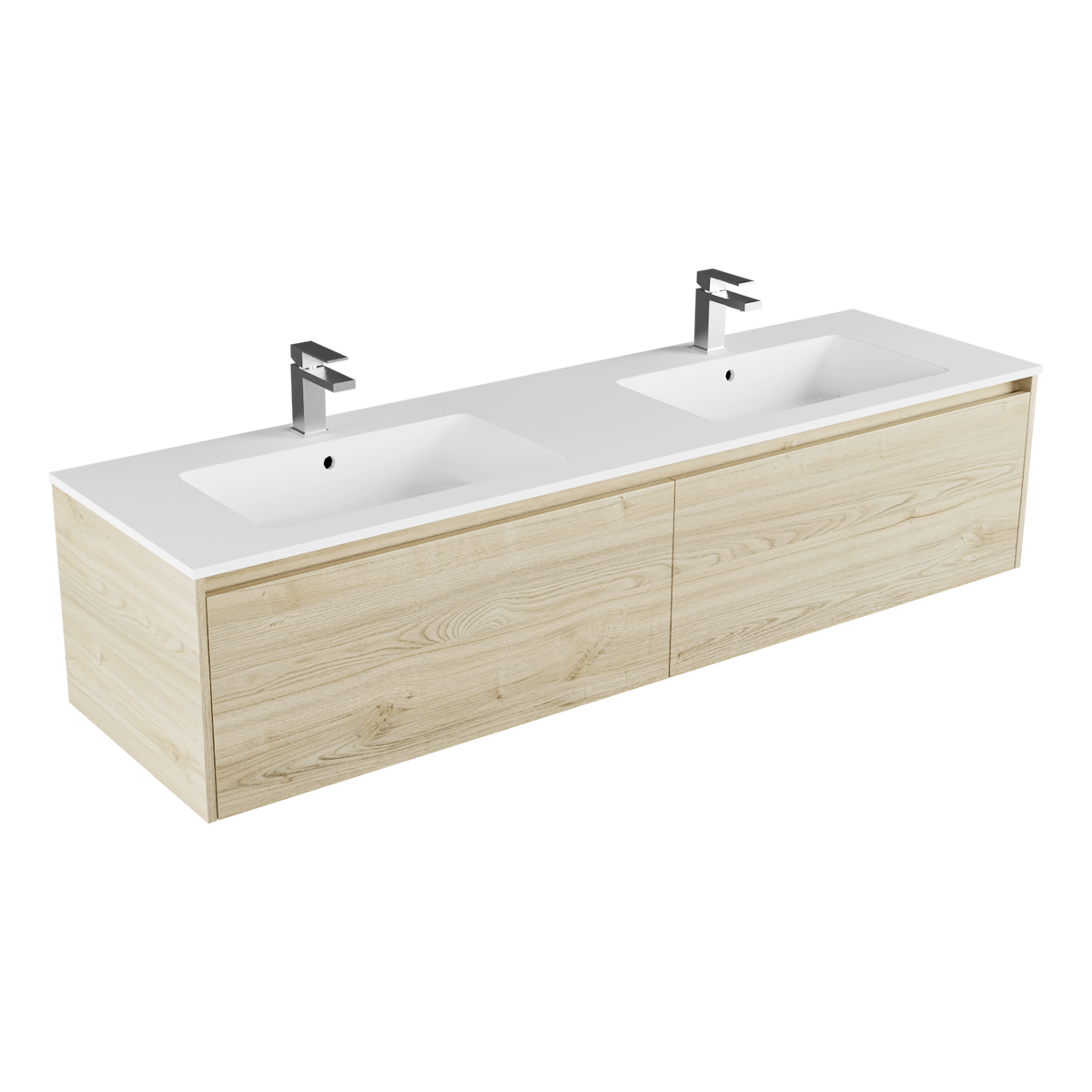 Milan Marmo 1800 2 Drawer Side by Side Double Basin Wall Hung Vanity