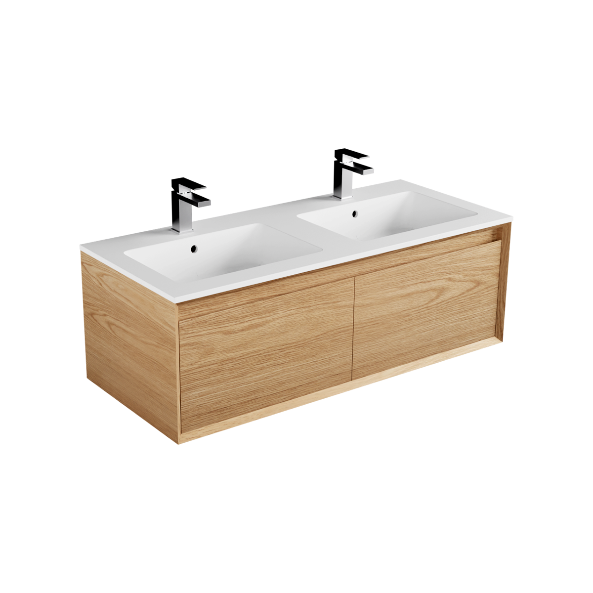 Edge Marmo 1200 2 Drawer Side by Side Double Basin Wall Hung Vanity