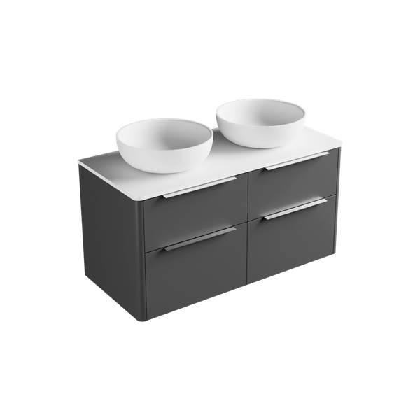 1200 - 4 Drawers - Double Basin - Wall Hung