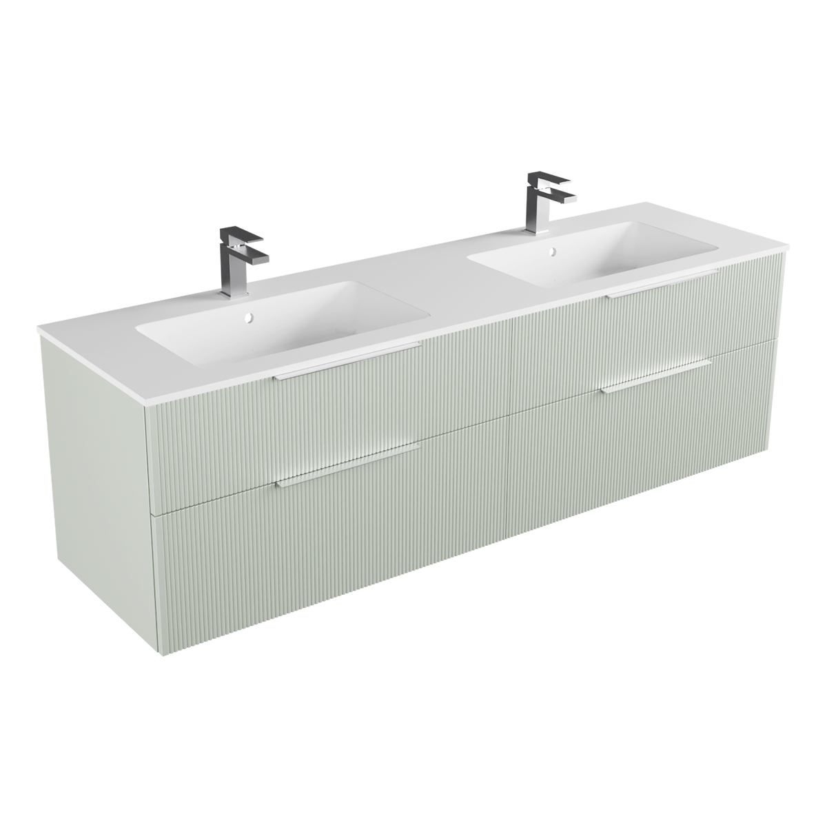 Stilo Marmo 1800 4 Drawer Double Basin Wall Hung Vanity