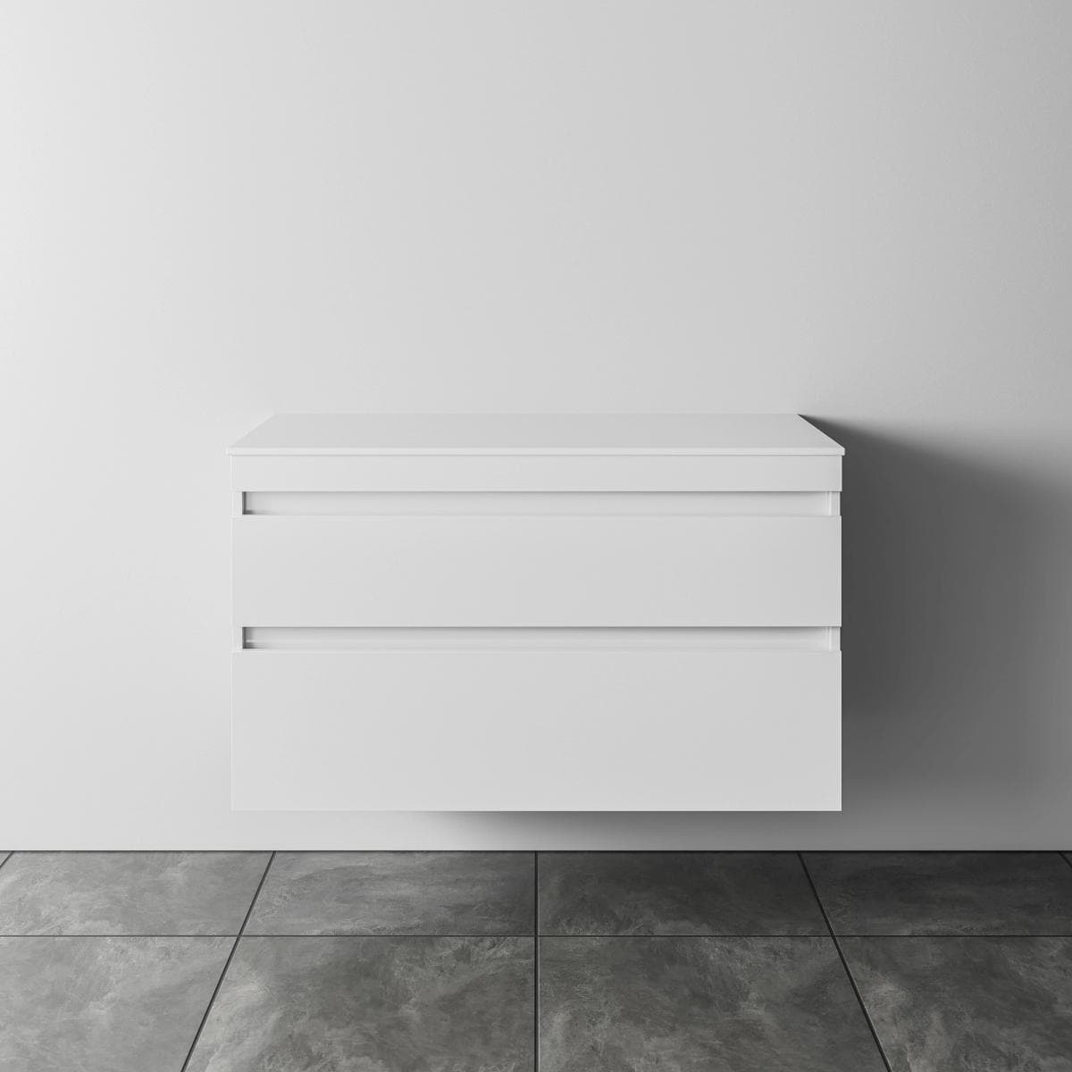 Milan Largo 1000 2 Drawers Stacked - White Gloss