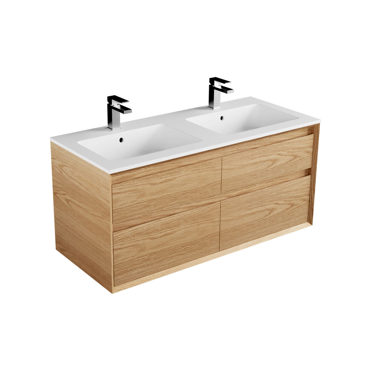 Edge Marmo 1200 4 Drawer Double Basin Wall Hung Vanity