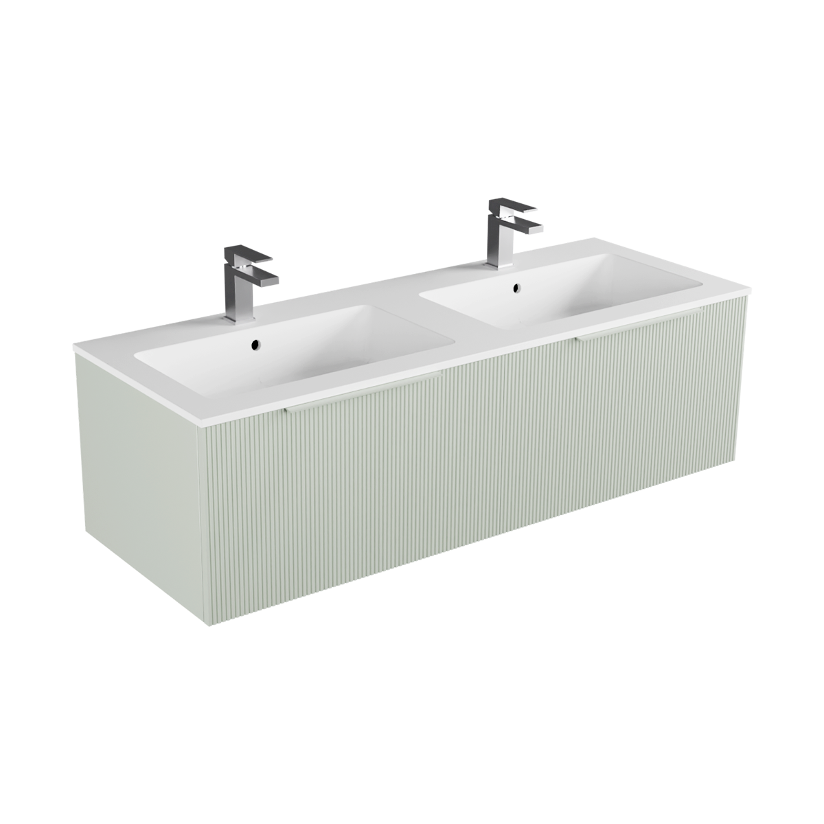 Stilo Marmo 1400 2 Drawer Side by Side Double Basin Wall Hung Vanity