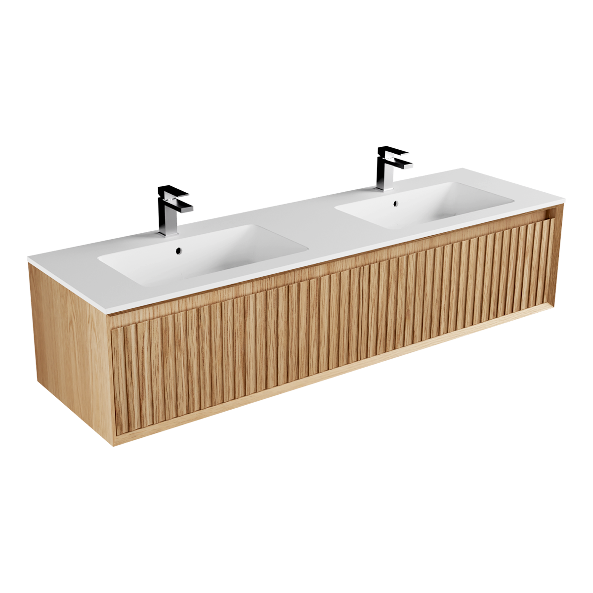 Plato Marmo 1800 2 Drawer Side by Side Double Basin Wall Hung Vanity