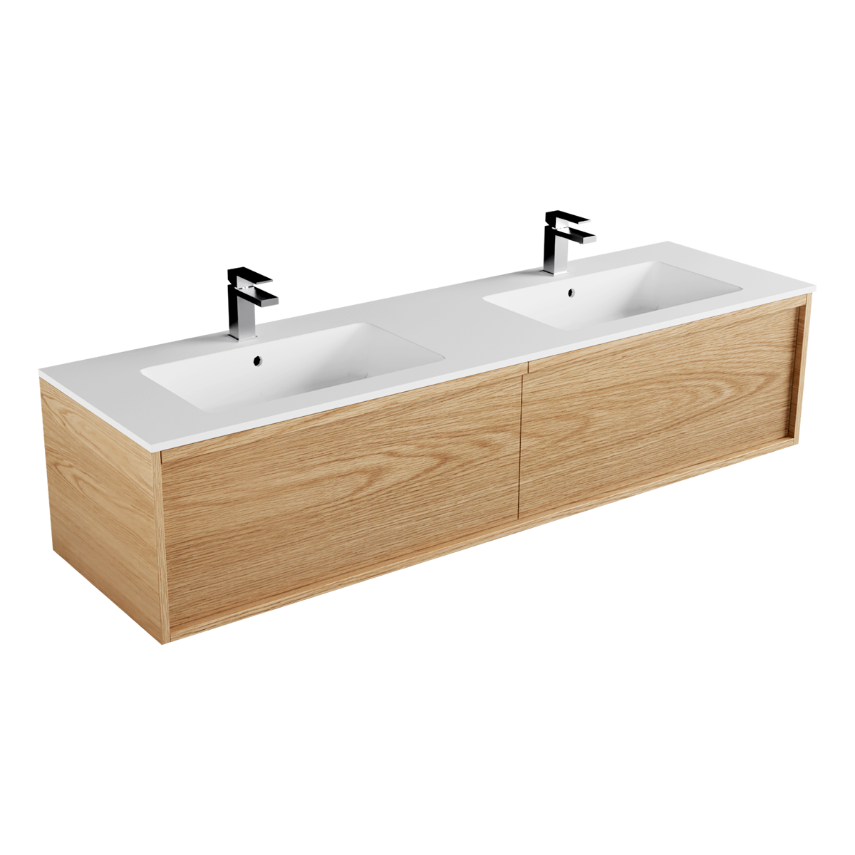 Strato Marmo 1800 2 Drawer Side by Side Double Basin Wall Hung Vanity