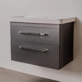 Lusso 800 2 Drawers Stacked - Gunmetal