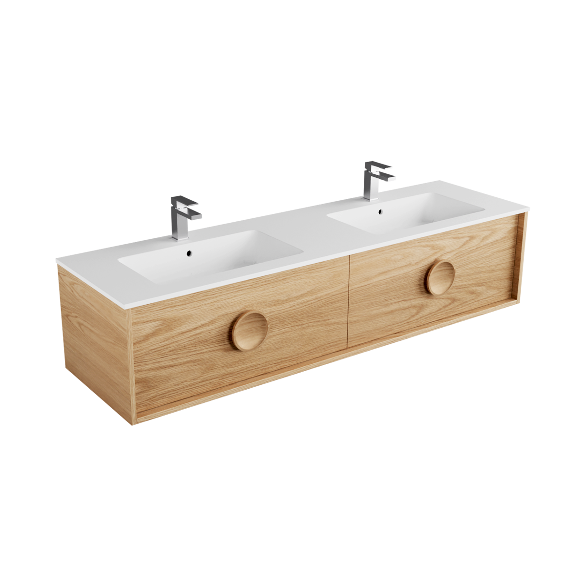 Carlo Marmo 1800 2 Drawer Side by Side Double Basin Wall Hung Vanity