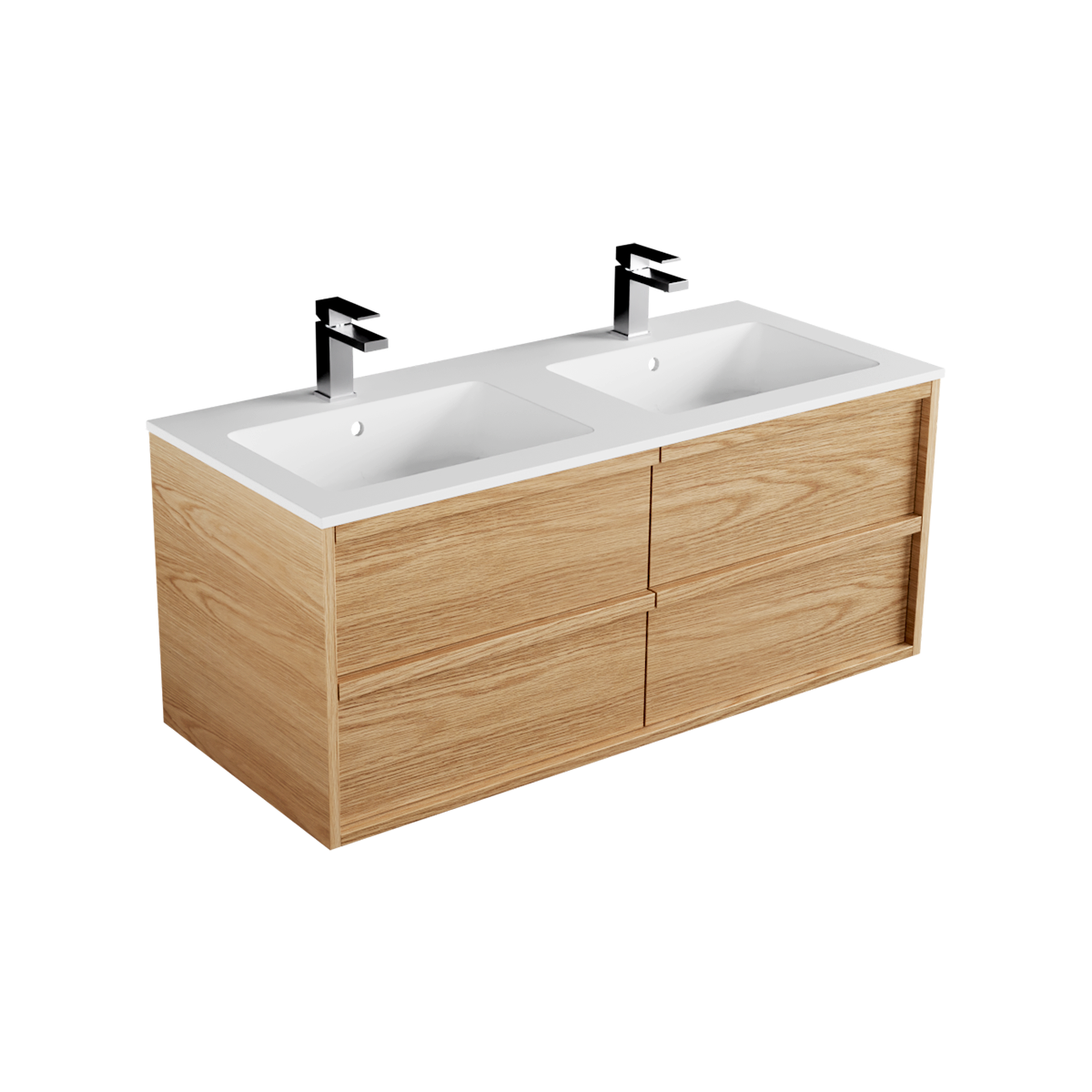 Strato Marmo 1200 4 Drawer Double Basin Wall Hung Vanity