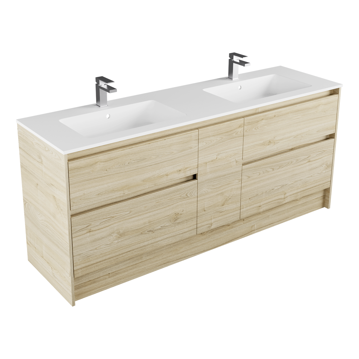 Milan Marmo 1800 4 Drawer 1 Door Double Basin Floor Standing Vanity