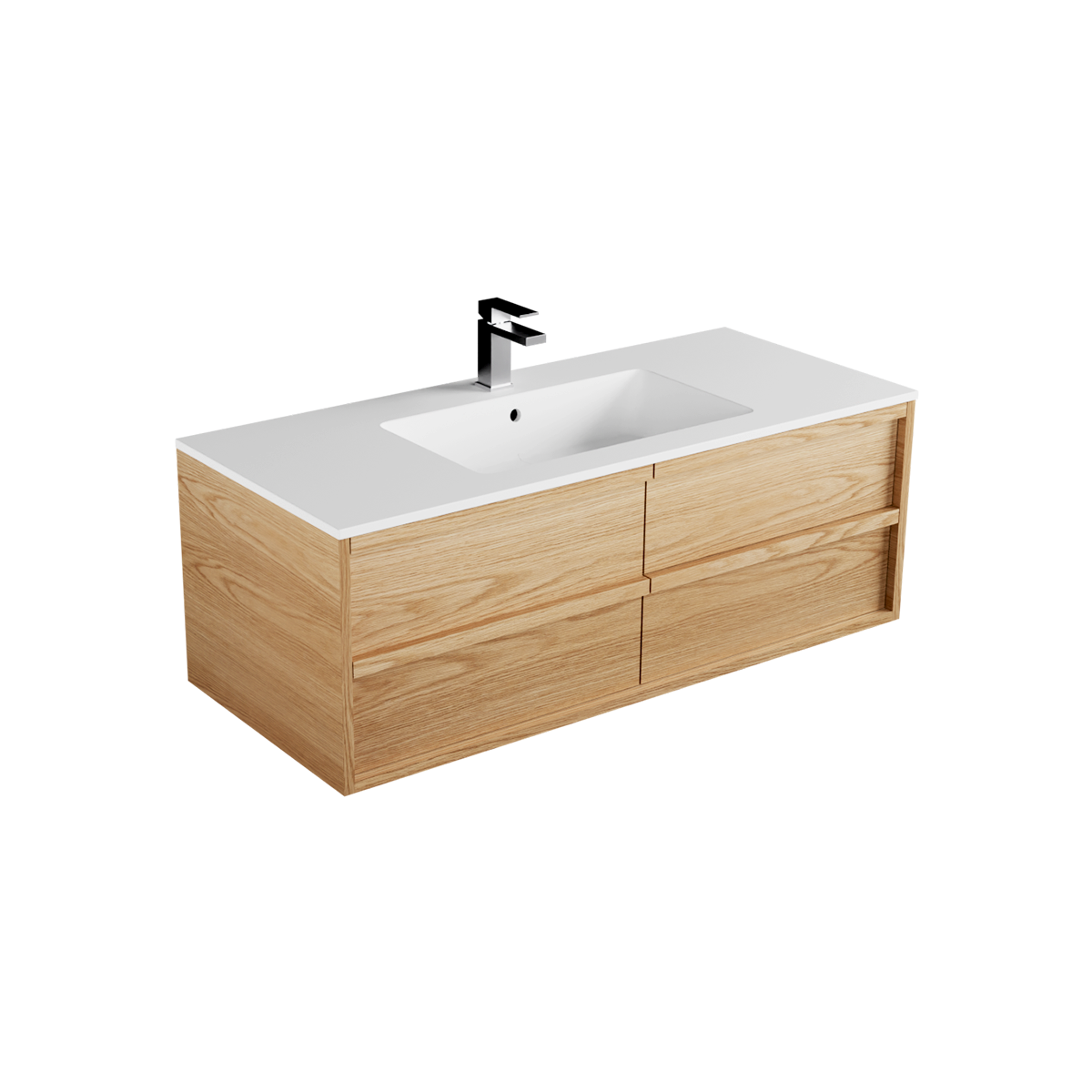 Strato Marmo 1200 3 Drawers Left Hand Single Basin Wall Hung Vanity