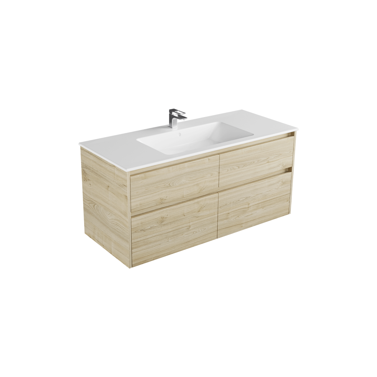 Milan Ambre 1210 4 Drawer Single Basin Wall Hung Vanity