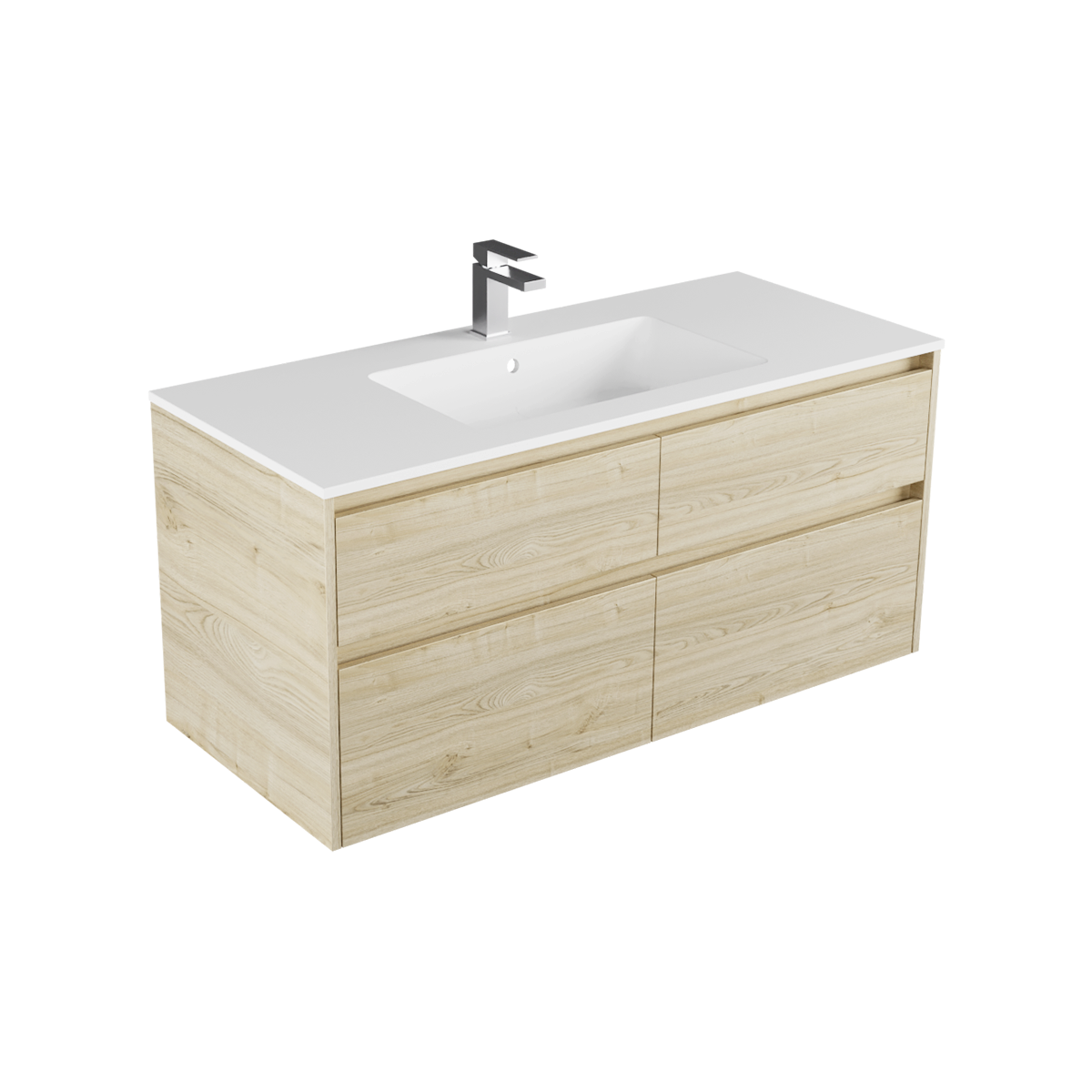 Milan Marmo 1200 4 Drawer Single Basin Wall Hung Vanity