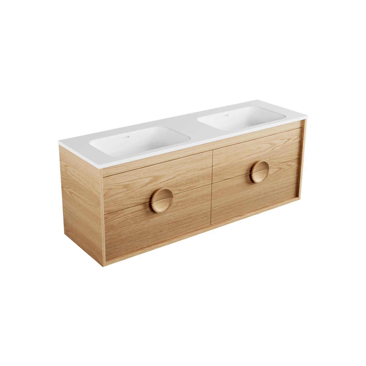 Carlo Arco 1500 4 Drawers Double Basin Wall Hung Vanity