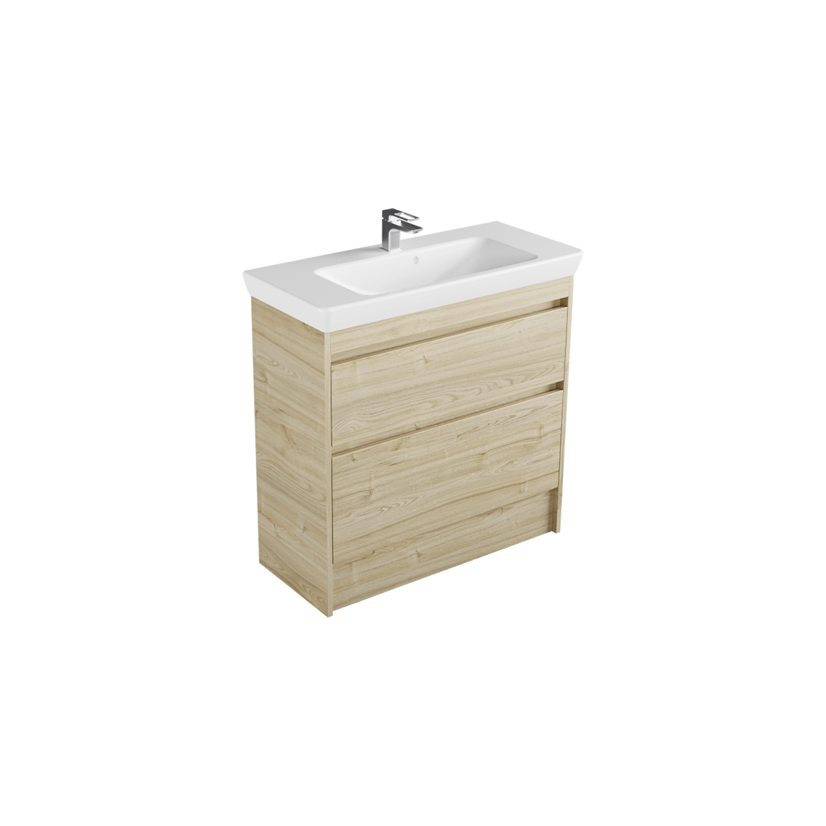 Milan Sail Slim 850 2 Drawer Floor Standing Vanity