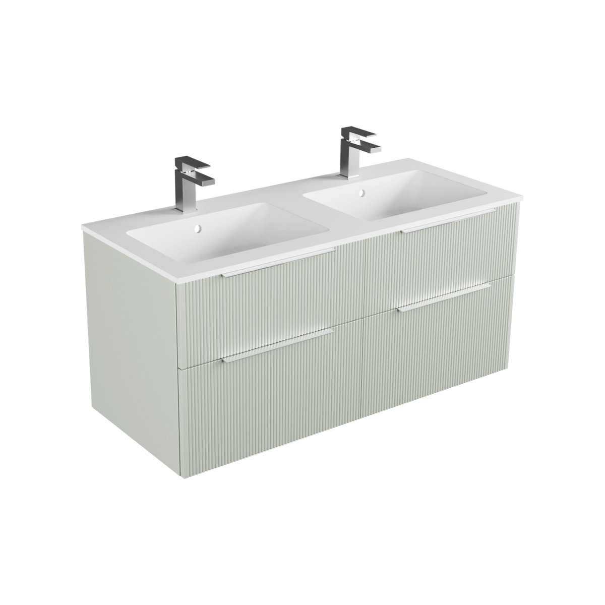 Stilo Marmo 1200 4 Drawer Double Basin Wall Hung Vanity