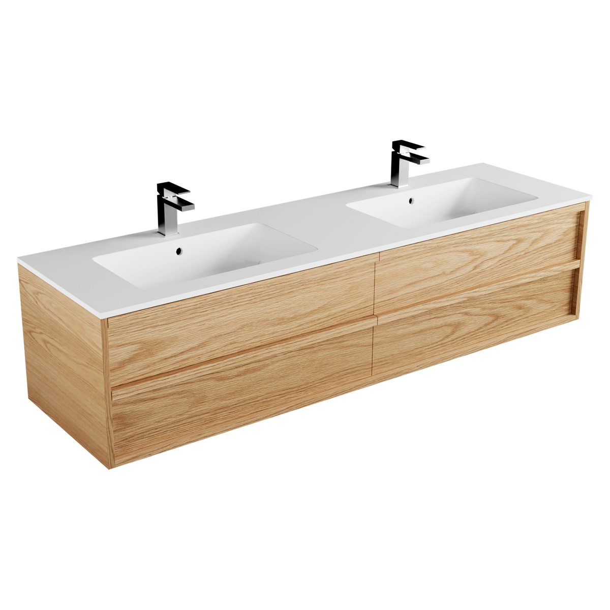 Strato Marmo 1800 3 Drawers / Right Hand / Double Basin / Wall Hung