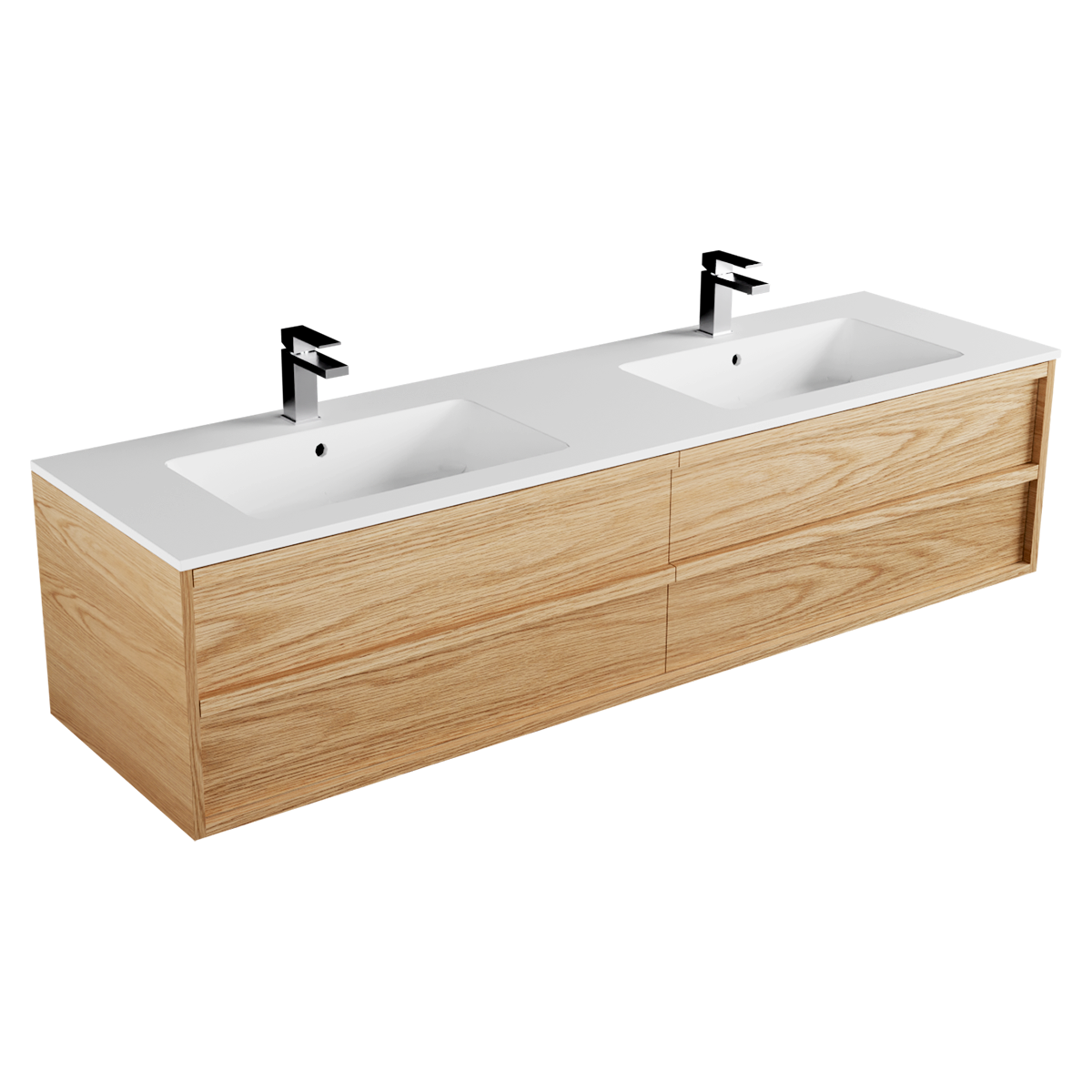 Strato Marmo 1800 3 Drawers Left Hand Double Basin Wall Hung Vanity