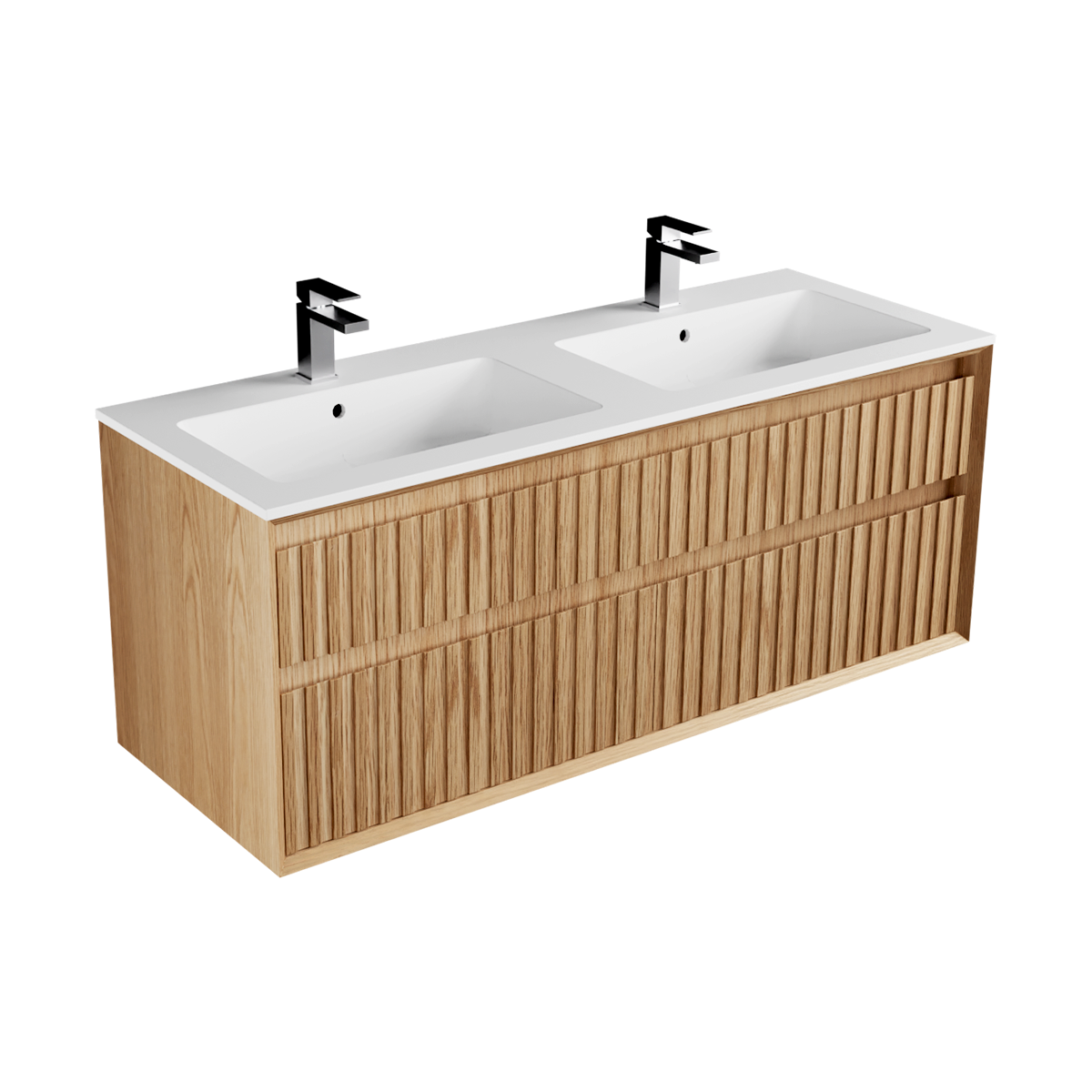 Plato Marmo 1400 4 Drawer Double Basin Wall Hung Vanity