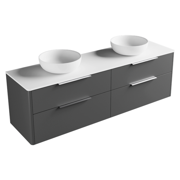 1800 - 4 Drawers - Double Basin - Wall Hung
