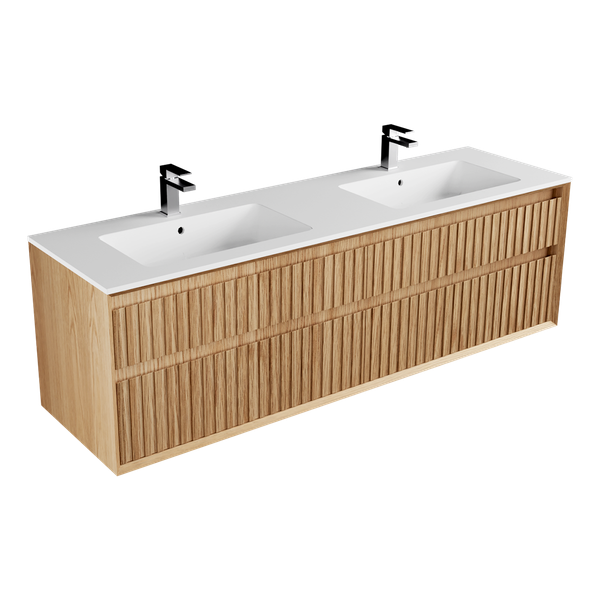 1800 - 4 Drawers - Double Basin - Wall Hung