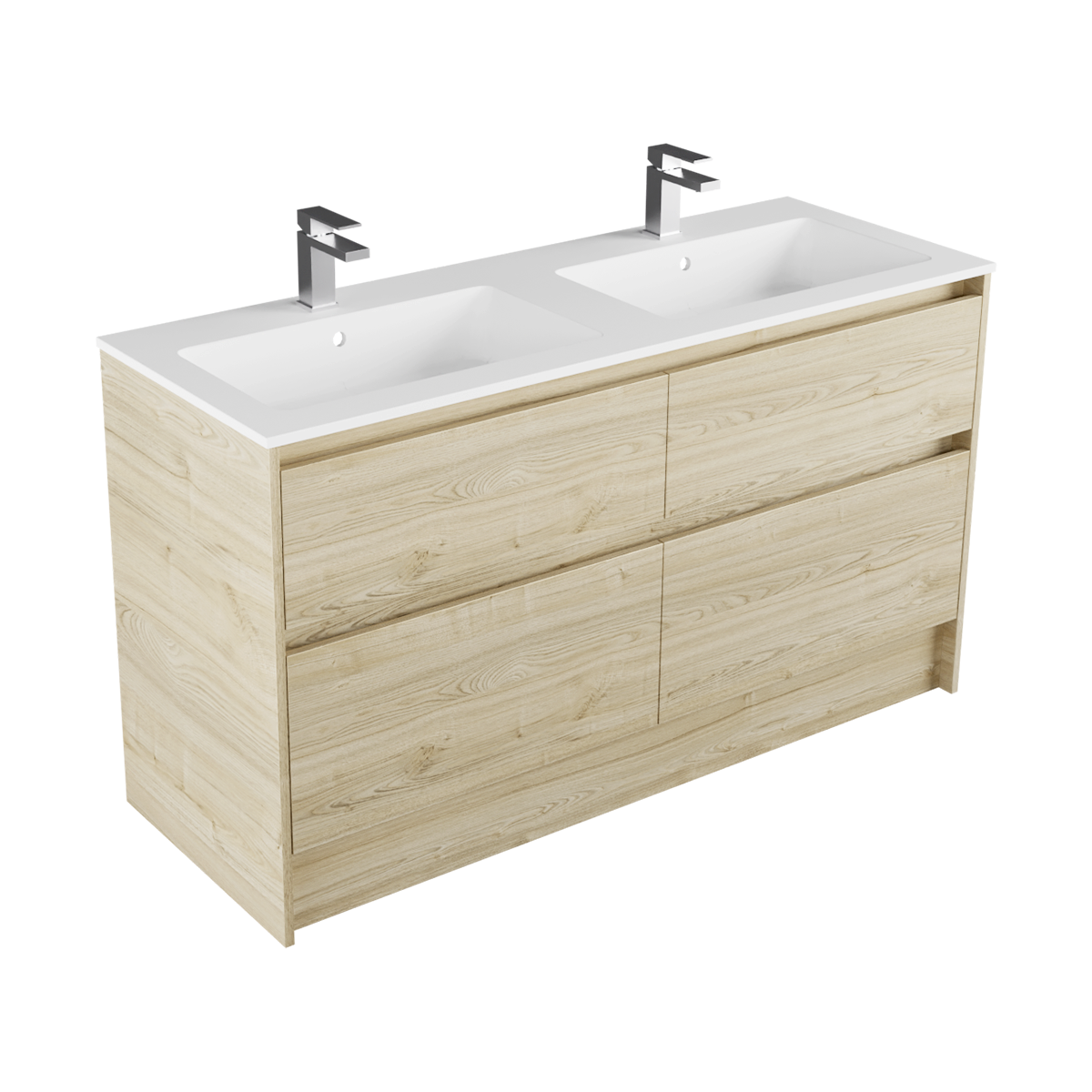 Milan Marmo 1400 4 Drawer Double Basin Floor Standing Vanity