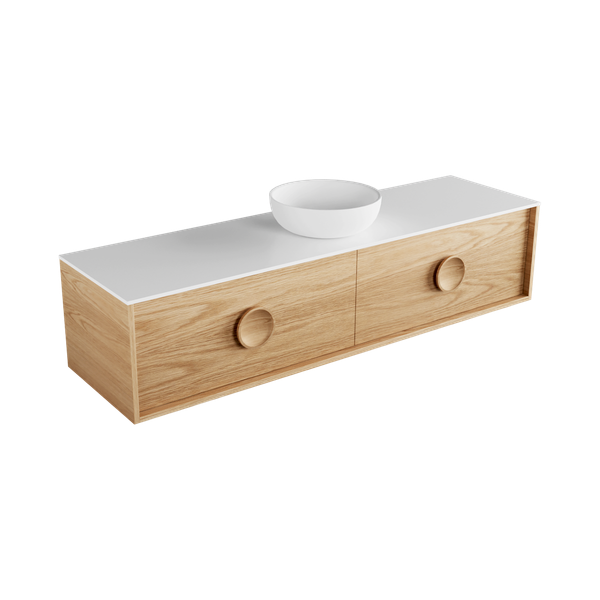 1800 - 2 Drawer - Side by Side - Single Basin - Wall Hung