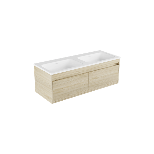 1200 - 2 Drawer - Side by Side - Double Basin - Wall Hung
