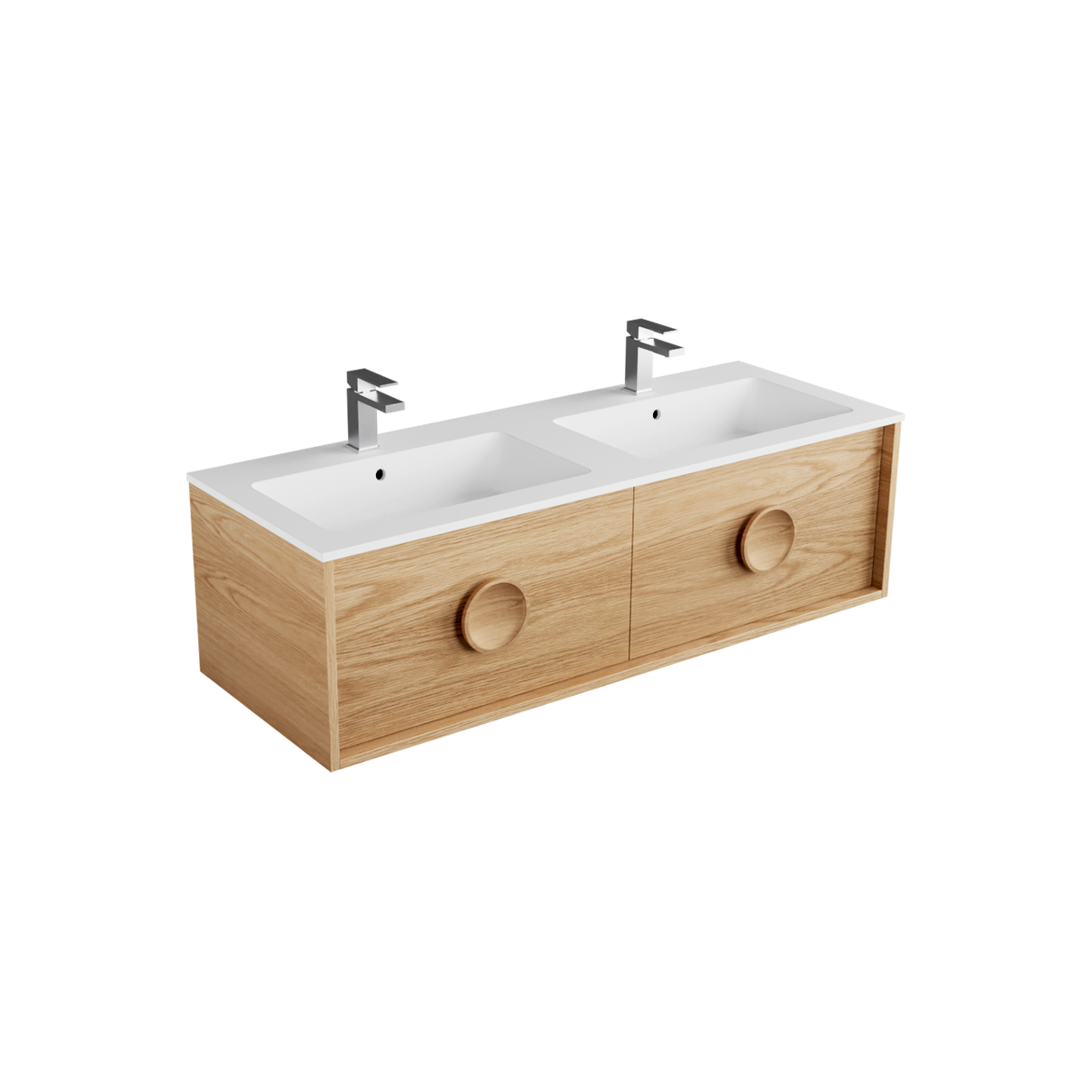 Carlo Marmo 1400 2 Drawer Side by Side Double Basin Wall Hung Vanity