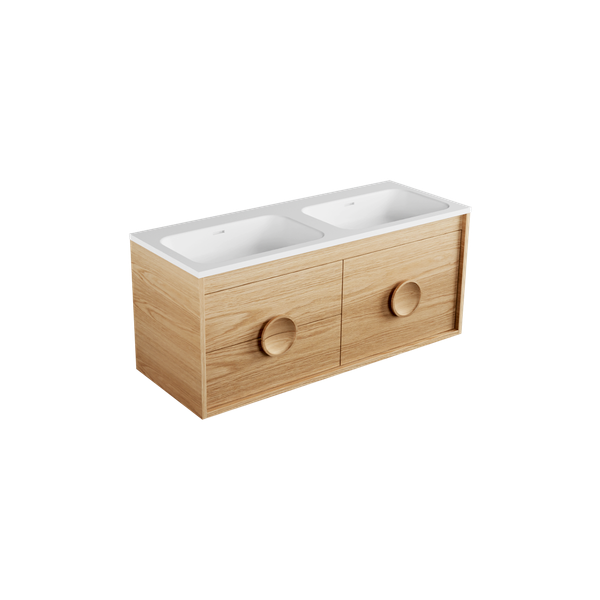 1200 - 3 Drawers - Left Hand - Double Basin - Wall Hung