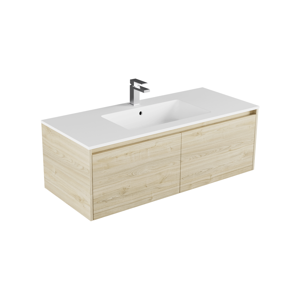 Milan Marmo 1200 2 Drawer Side by Side Single Basin Wall Hung Vanity