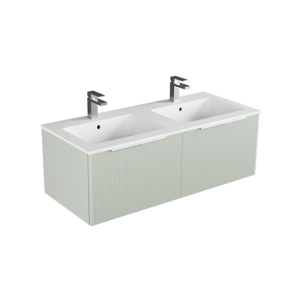 1200 - 2 Drawer - Side by Side - Double Basin - Wall Hung