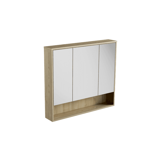 Open Shelf Mirror Cabinet 900