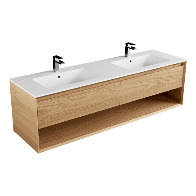 Edge Marmo 1800 / Open Shelf / Double Basin