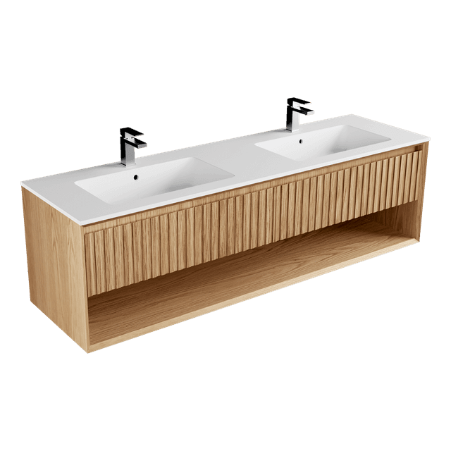 Plato Marmo 1800 / Open Shelf / Double Basin