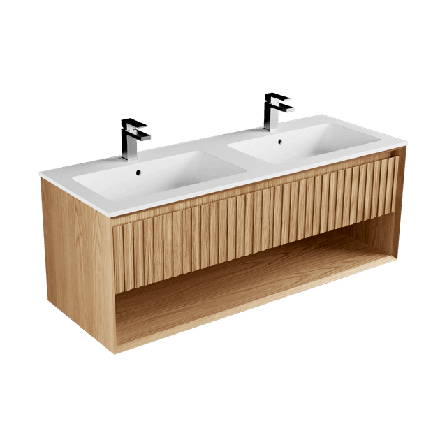 Plato Marmo 1400 / Open Shelf / Double Basin